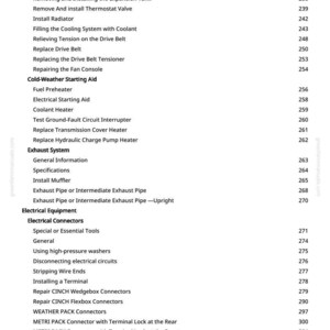 Peut inclure: Une page de manuel avec des instructions de r&eacute;paration automobile. La liste comprend des op&eacute;rations telles que le retrait du radiateur, le remplacement de la courroie d'entra&icirc;nement et l'installation de connecteurs &eacute;lectriques. Texte noir sur fond blanc.