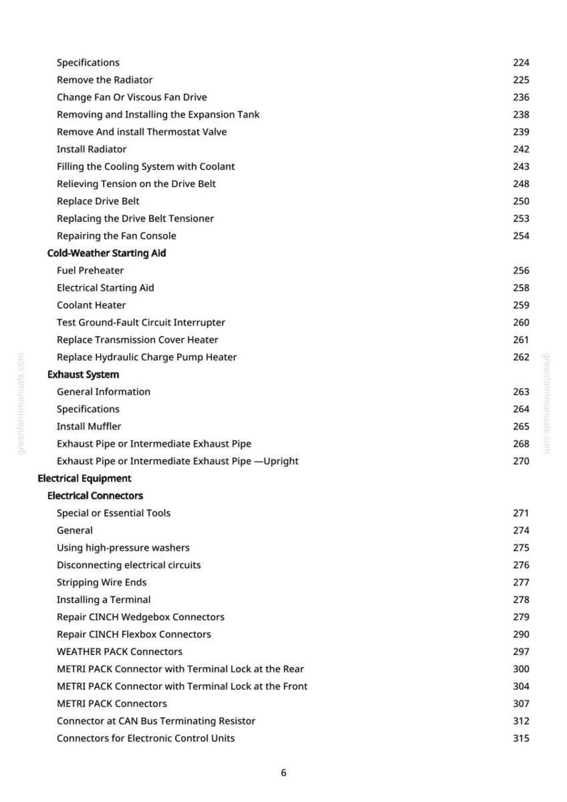 Peut inclure: Une page de manuel avec des instructions de r&eacute;paration automobile. La liste comprend des op&eacute;rations telles que le retrait du radiateur, le remplacement de la courroie d'entra&icirc;nement et l'installation de connecteurs &eacute;lectriques. Texte noir sur fond blanc.