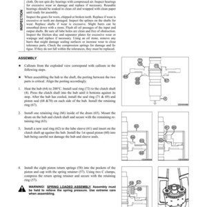 K&ouml;nnte beinhalten: Detaillierte technische Zeichnung mit der &Uuml;berschrift "DEMONTAGE UND MONTAGE" und "GETRIEBE". Das Bild enth&auml;lt Schritt-f&uuml;r-Schritt-Anleitungen und Diagramme f&uuml;r die Montage einer mechanischen Komponente, mit Hinweisen und Teilenummern.