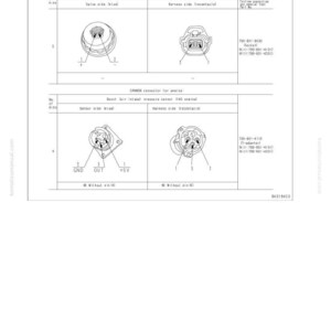 May include: Diagram of engine connectors, including valve side and harness side views. The image includes connector pin numbers and part numbers for troubleshooting. The text includes "SUMITOMO connector" and "CANNON connector".