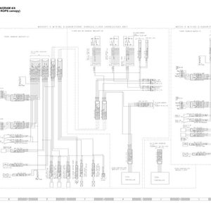 May include: Electrical circuit diagram 4/4 for machines equipped with RDPS canopy. The diagram is in black and white, showing a complex network of lines, connectors, and labels. The text includes "Wiring Diagram" and other technical details.