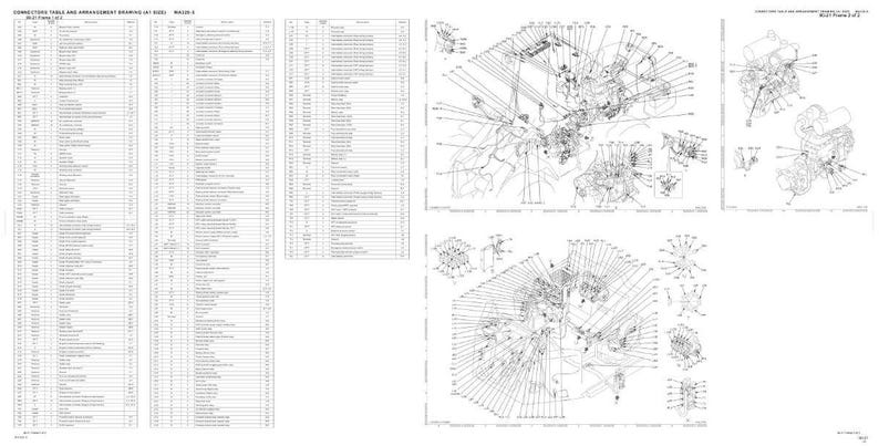 May include: A detailed technical diagram with multiple views, including an exploded view of mechanical components and a parts list. The image is in black and white, with numerous lines and labels.