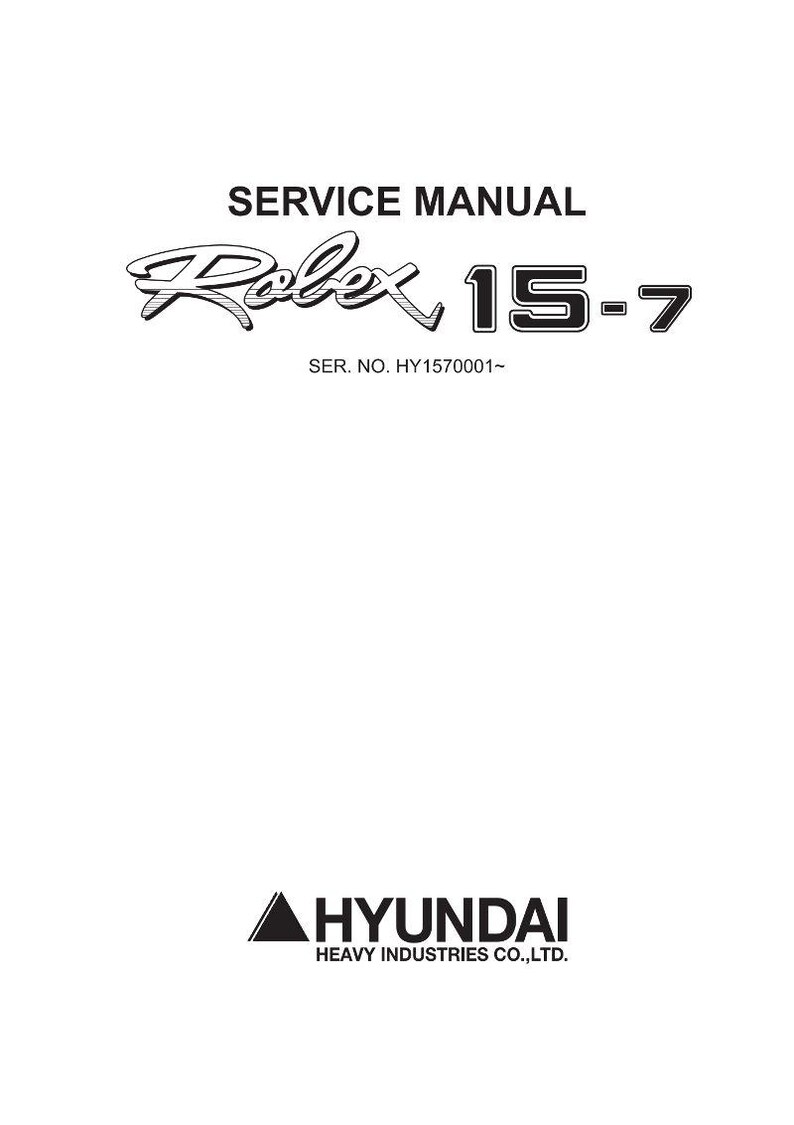 May include: White service manual cover with the text "SERVICE MANUAL" at the top. Below is the word "Rolex" in a stylized font, followed by "15-7". The bottom of the cover features the Hyundai Heavy Industries Co., Ltd. logo.