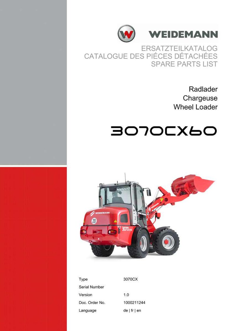 Instrukcja obsługi ładowarki kołowej Weidemann 3070Cx60 w formacie PDF | Katalog ilustrowany | Pobierz natychmiast zdjęcie 2