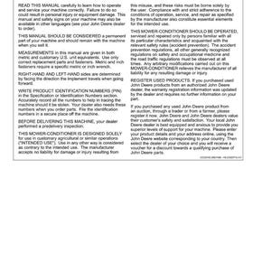 John Deere 1355, 1365, 1465 gräsklippare bruksanvisning PDF | Användarhandbok | Direkt nedladdning bild 2