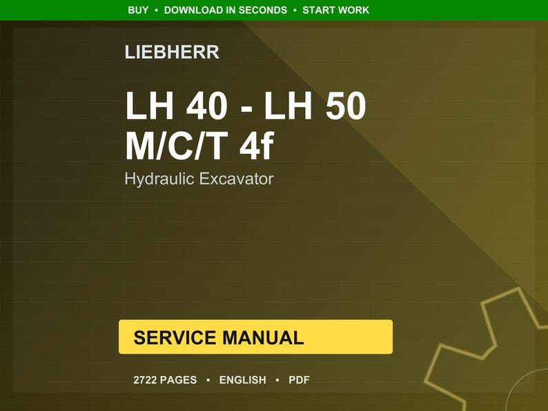 Liebherr Lh40m lh50m lh50mt lh40c lh50c Hydraulic excavator Service Manual PDF | Workshop Repair | Instant Download image 1