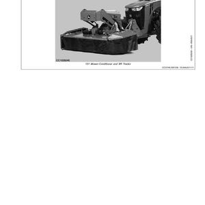 May include: An identification view of a 131 Mower-Conditioner and B&R Tractor. The image shows the machinery in a grey and black colour scheme. The text "Identification View" and "131 Mower-Conditioner" are visible at the top. The text "CC1035240" is also visible.