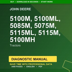 John Deere 5100 M, 5100 Ml, 5085 M, 5075 M, 5115 Ml, 5115 M, 5100Mh traktordiagnosmanual Pdf | Direktnedladdning bild 1