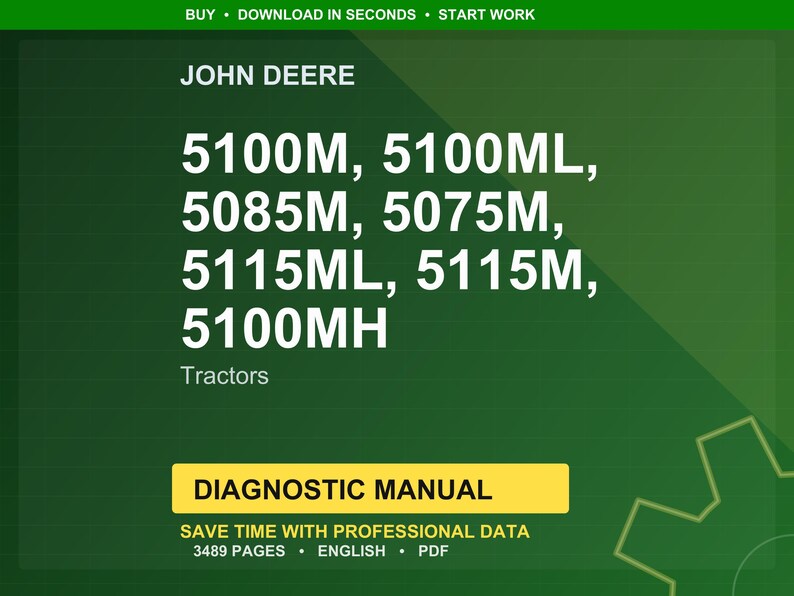 John Deere 5100 M, 5100 Ml, 5085 M, 5075 M, 5115 Ml, 5115 M, 5100Mh traktordiagnosmanual Pdf | Direktnedladdning bild 1