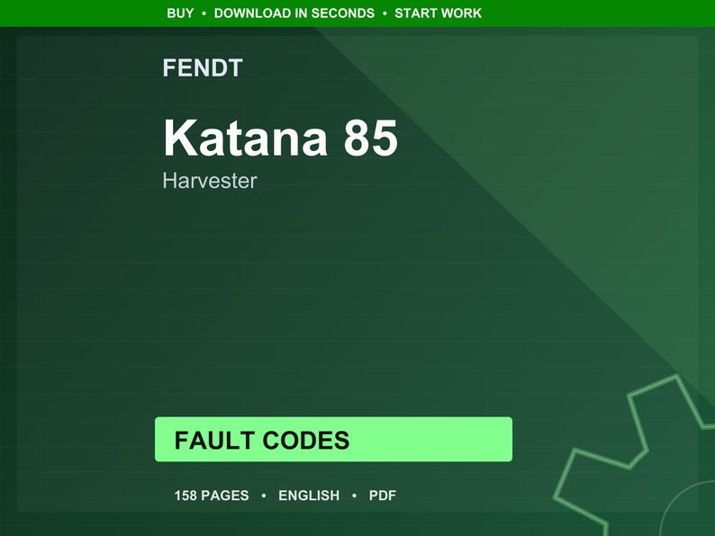 Fendt Katana 85 Harvester Fault Codes Manual PDF | Diagnostic Guide | Instant Download image 1