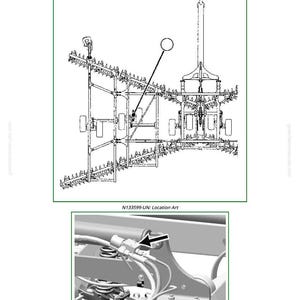 May include: Diagram of the XY24 Left-Hand Inner Wing Depth Control Valve Solenoid. The image includes a schematic and a machine graphic, with labels and the text "N133599-UN: Location Art" and "N125742-UN: Machine Graphic". The image is on a white background.