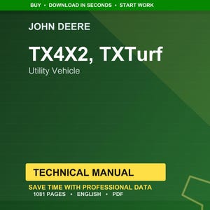 ジョンディア Tx4x2、Tx Turf Gator ユーティリティビークル技術マニュアル PDF | 即時ダウンロード 画像 1