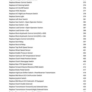 May include: A printed page with a list of automotive replacement parts, including sensors, switches, and relays. The text is black on a white background, with a numbered list. The page number is visible.