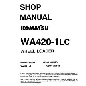 Komatsu Wa420-1Lc lastare servicemanual PDF | Verkstadsreparation | Direktnedladdning bild 3
