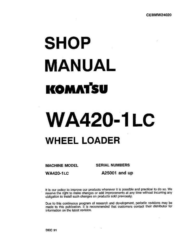 Komatsu Wa420-1Lc lastare servicemanual PDF | Verkstadsreparation | Direktnedladdning bild 3