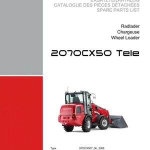 Manuale ricambi per pala gommata Weidemann 2070Cx50 tele 06 2008 in formato PDF / Catalogo illustrato / Download immediato immagine 2