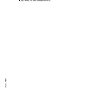 May include: A white page with the title "Safety instructions" in black text. The text includes information about the maintenance manual and a reference to Chapter 010. The bottom of the page displays the copyright information and the LIEBHERR logo.