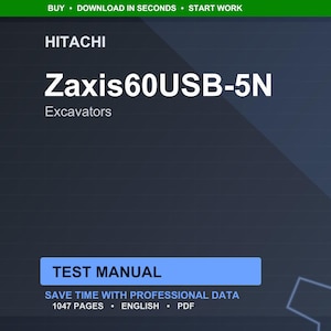 Hitachi Zaxis60usb-5N Grävmaskiner Testmanual PDF | Direktnedladdning bild 1