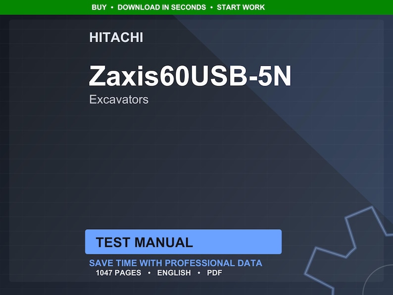 Hitachi Zaxis60usb-5N Grävmaskiner Testmanual PDF | Direktnedladdning bild 1