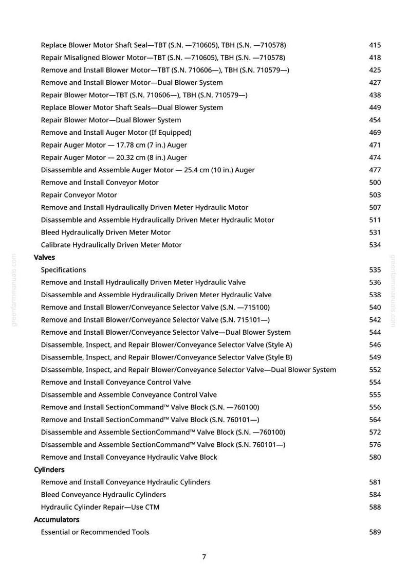 K&ouml;nnte beinhalten: Eine detaillierte Liste mechanischer Reparatur- und Wartungsverfahren, einschlie&szlig;lich Motor- und Ventilaustausch, f&uuml;r Industrieanlagen. Der Text ist mit aufgelisteten Verfahren und entsprechenden Seitenzahlen organisiert.