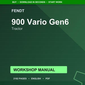 Fendt 900 Vario gen6 Tractor Workshop Manual PDF | Service Repair | Instant Download image 1