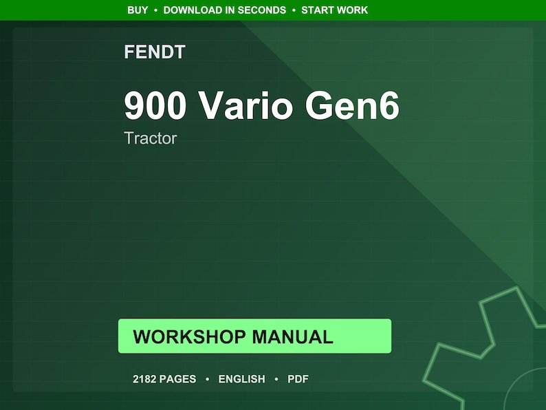 Fendt 900 Vario gen6 Tractor Workshop Manual PDF | Service Repair | Instant Download image 1