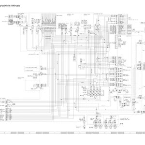May include: A detailed black and white circuit diagram of a proportional switch, with text at the top that reads "Related circuit diagram of proportional switch (2/2) (If equipped)". The diagram includes numerous lines, symbols, and labels.