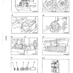 K&ouml;nnte beinhalten: Detaillierte technische Zeichnung mit mehreren Ansichten von mechanischen Komponenten. Verschiedene Teile sind mit Nummern und Referenzcodes gekennzeichnet, darunter Schrauben, Geh&auml;use und andere Maschinenelemente. Die Zeichnung ist in Schwarzwei&szlig; gehalten.