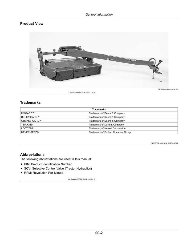 May include: Product view of a piece of agricultural machinery. The image shows a large, dark-colored machine with an articulated arm. Text includes trademarks and abbreviations, such as PIN and RPM.
