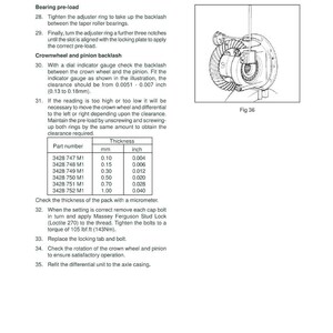 Manual de servicio del tractor Massey Ferguson 2635 en PDF / Reparación de taller / Descarga instantánea imagen 6