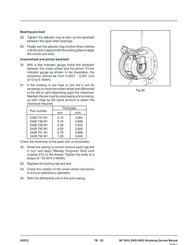 Manual de servicio del tractor Massey Ferguson 2635 en PDF / Reparación de taller / Descarga instantánea imagen 6
