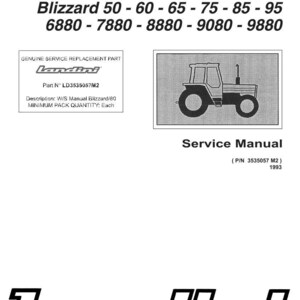 May include: A white service manual cover with black text and a tractor illustration. The manual includes model numbers and the Landini logo. The text includes "Service Manual" and "Genuine Service Replacement Part".