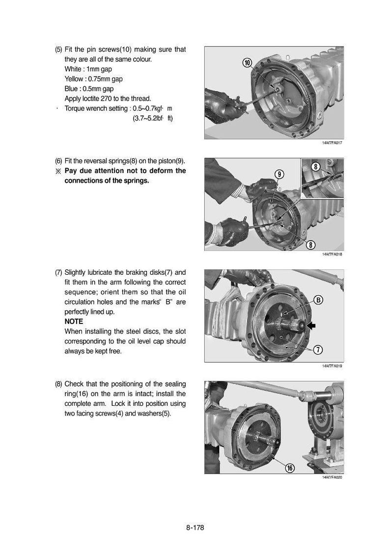 May include: Technical diagram illustrating the assembly of mechanical parts. The image shows detailed views of components being assembled, with labels and measurements in millimetres and Newton-metres. Instructions are also included.