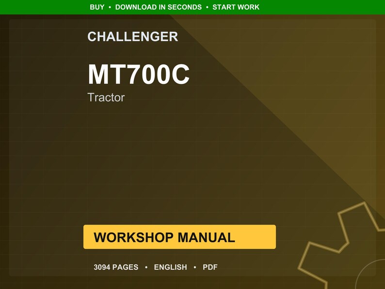 Challenger Mt700c Tractor Workshop Manual PDF | Service Repair | Instant Download image 1