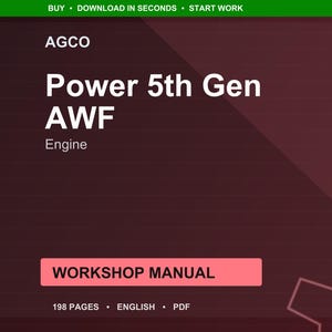 Agco Power 5th gen awf Engine Workshop Manual PDF | Service Repair | Instant Download image 1