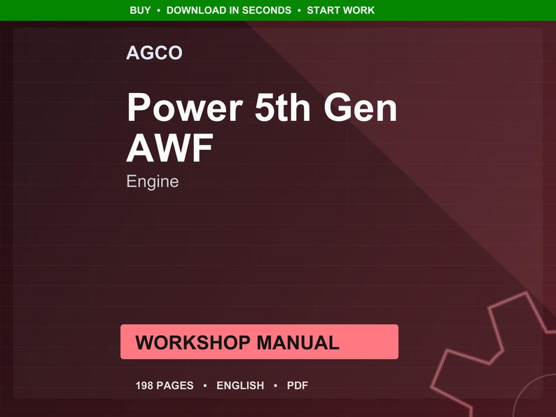 Agco Power 5th gen awf Engine Workshop Manual PDF | Service Repair | Instant Download image 1