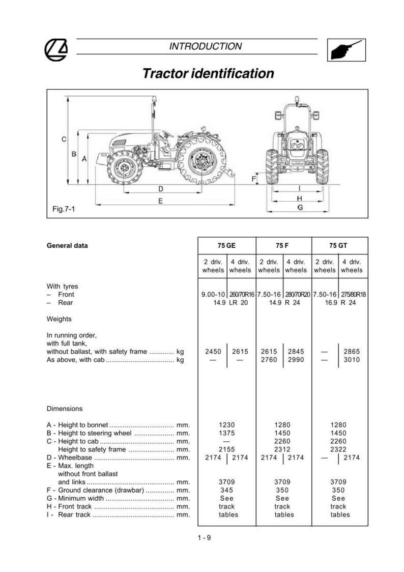 Peut inclure: Diagramme des sp&eacute;cifications d'un tracteur, comprenant les dimensions et les poids. L'image montre un tracteur avec des pi&egrave;ces &eacute;tiquet&eacute;es et un tableau d&eacute;taillant les mesures en millim&egrave;tres et les poids en kilogrammes.
