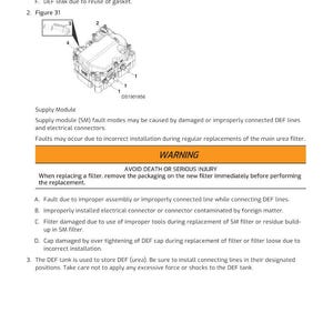 May include: Diagram of a supply module with numbered components and the text "WARNING: AVOID DEATH OR SERIOUS INJURY." The image is from a safety and systems operation manual.