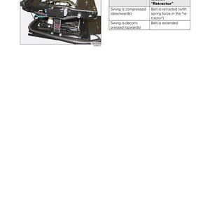 Op de afbeelding: Diagram van een FENDT 900 Vario COM III bestuurdersstoel met hoogte- en gewichtsinstelling. De afbeelding toont de bestuurdersstoel en de detectie van de stoelpositie, met labels die de zwaai- en intrekfuncties aangeven.