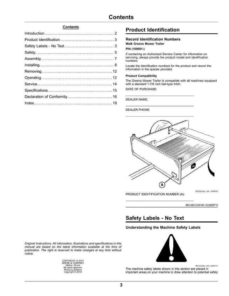 John Deere 22B gräsklipparmanual PDF | Ägarhandbok | Direkt nedladdning bild 3