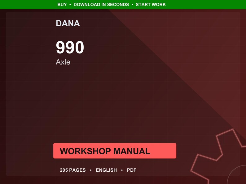 Dana 990 Axle Workshop Manual PDF | Service Repair | Instant Download image 1