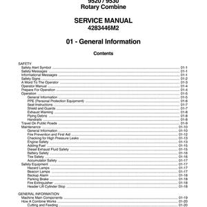 Massey Ferguson 9520 9530 rotortröska Servicemanual PDF | Verkstadsreparation | Direktnedladdning bild 4
