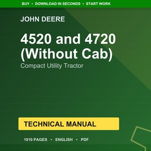 John Deere 4520 4720 Tractor Technical Manual (Without Cab) (PDF Download) image 1