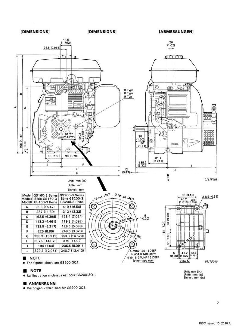 Peut inclure: Sch&eacute;ma technique d'un moteur, avec des dessins dimensionnels d&eacute;taill&eacute;s en millim&egrave;tres. Comprend des vues lat&eacute;rales et sup&eacute;rieures, avec des annotations pour divers composants et mesures. Le sch&eacute;ma comprend &eacute;galement un composant circulaire avec plusieurs trous.