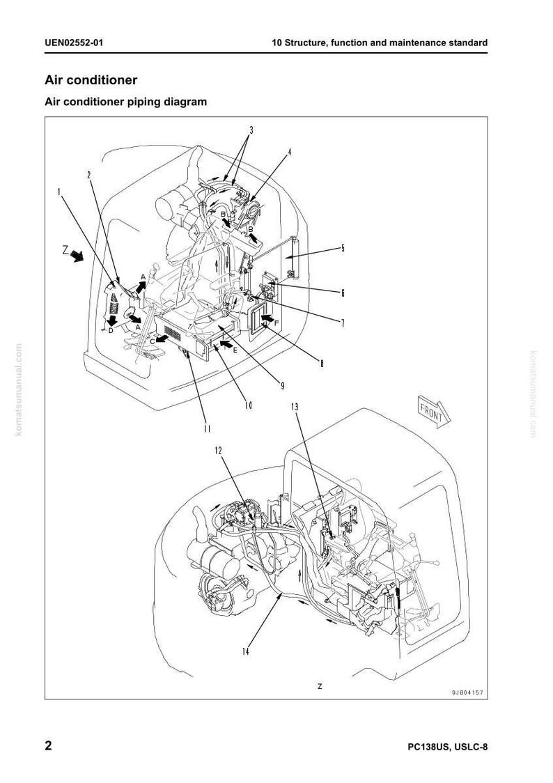 May include: Diagram of an air conditioner piping system, labeled with numbers and letters. The diagram is a technical illustration with lines and shapes, showing the structure and function of the system. The text "Air conditioner piping diagram" is visible.