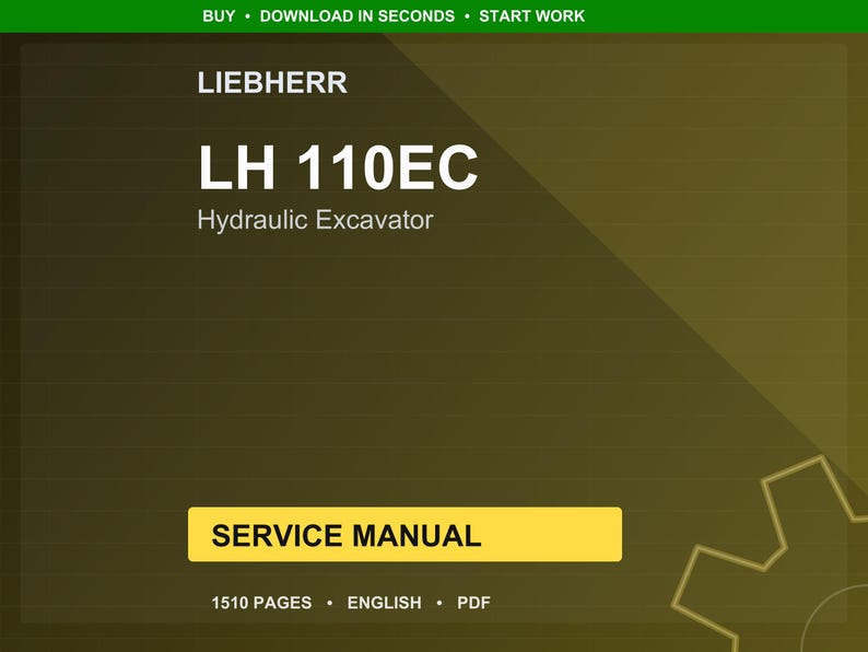 Manual de servicio de la excavadora hidráulica Liebherr LH 110EC en formato PDF / Reparación en taller / Descarga instantánea imagen 1