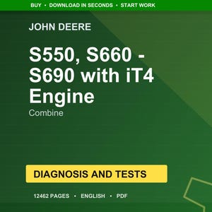 John Deere S550, S660, S670, S680, S685, S690 My 2012-2014 With It4 Engine Combine Diagnosis And Tests Pdf | Instant Download image 1