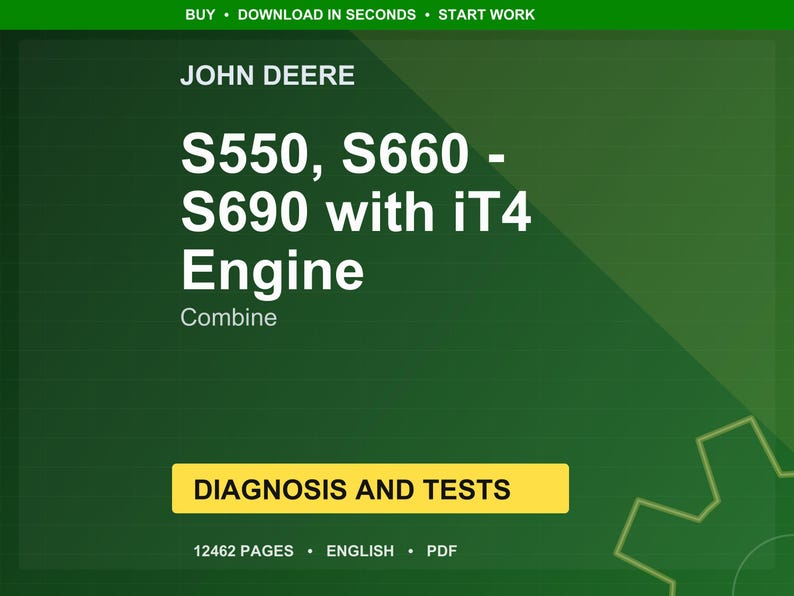 John Deere S550, S660, S670, S680, S685, S690 My 2012-2014 With It4 Engine Combine Diagnosis And Tests Pdf | Instant Download image 1
