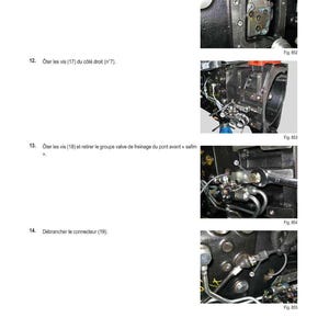 May include: Diagram of mechanical components with French text instructions. The images show close-ups of parts with arrows and labels. The text includes phrases like "Oter les vis" and "D&eacute;brancher le connecteur".