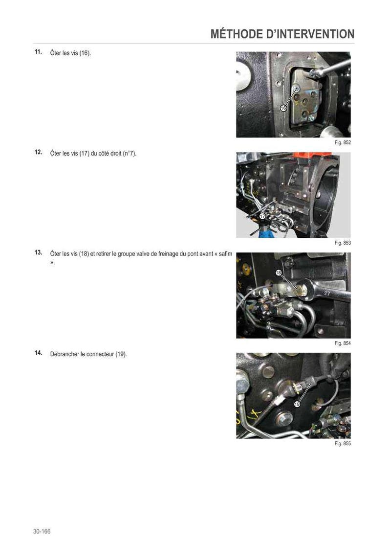 May include: Diagram of mechanical components with French text instructions. The images show close-ups of parts with arrows and labels. The text includes phrases like "Oter les vis" and "D&eacute;brancher le connecteur".